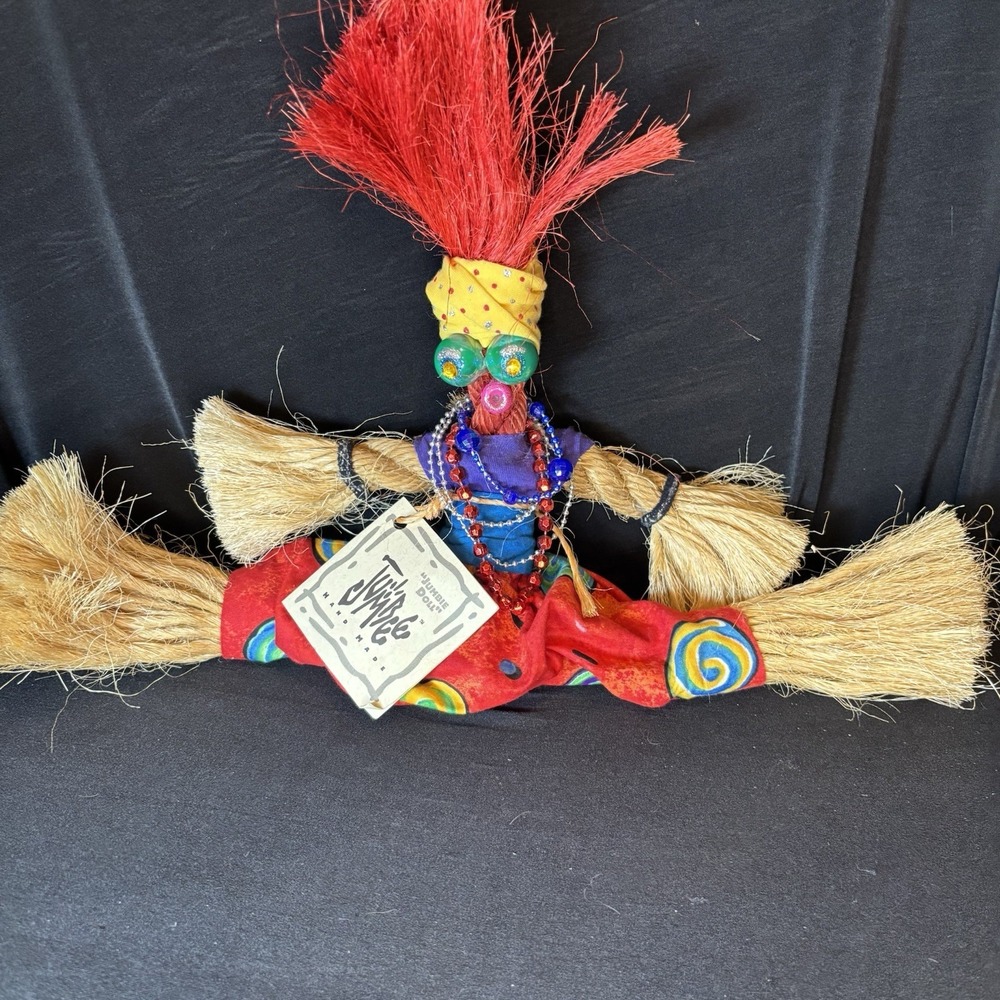 1998 Jumble Spirit Doll West Indian Handmade Carribean Folk Art 19" x 13"